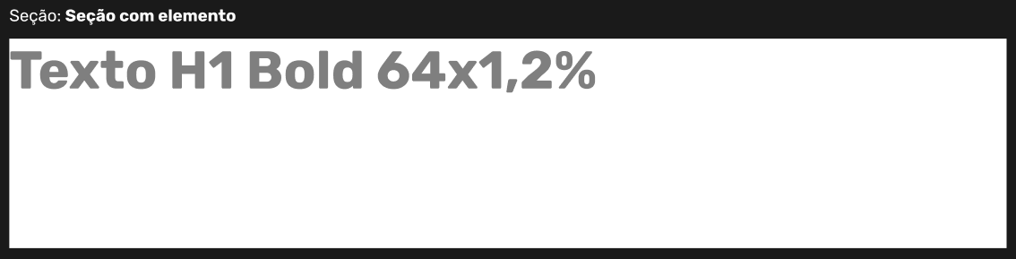 Seção com elemento