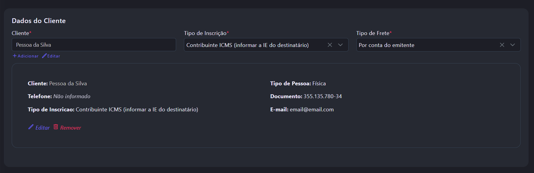 Configuração da Nota Fiscal