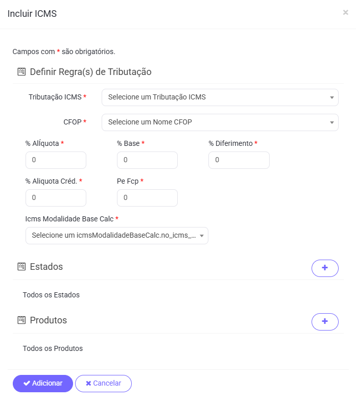 Regra Tributação ICMS