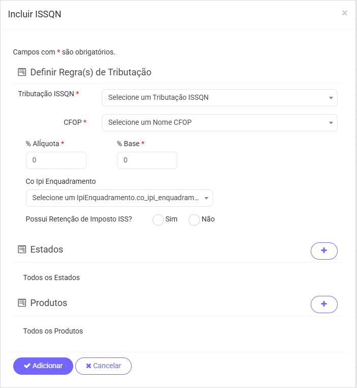 Regra Tributação ISSQN